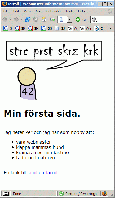 min första sida med mozilla firefox